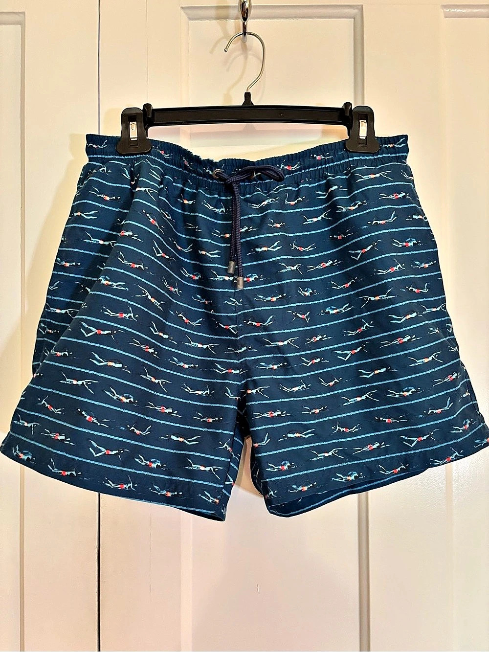 Hugo Boss Vibe Printed Swim Trunks Blue